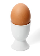 brown egg in cup