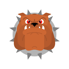 Guard dog face. Angry dog head sign. vector illustration