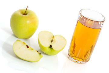 apple and glass of juice
