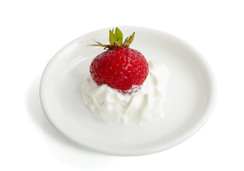 strawberry with whipped cream