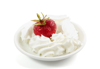 strawberry with whipped cream