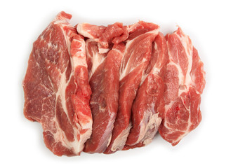 raw meat isolated on white background