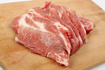 raw meat on a cutting board