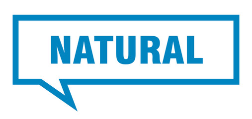 natural sign. natural square speech bubble. natural