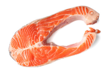 Salmon Steak. Isolated with clipping path. 