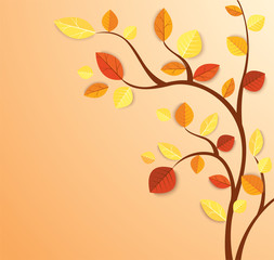 Naklejka na ściany i meble Autumn leaves and space for write background vector illustration EPS10