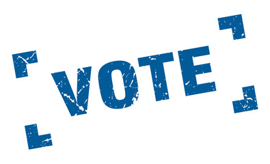vote stamp. vote square grunge sign. vote