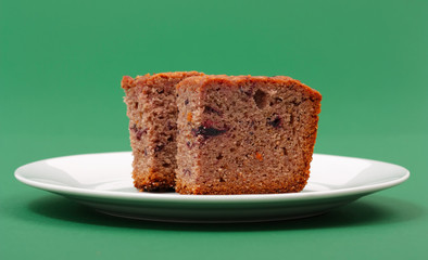 piece of chocolate cake on a plate