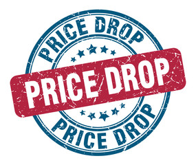 price drop stamp. price drop round grunge sign. price drop