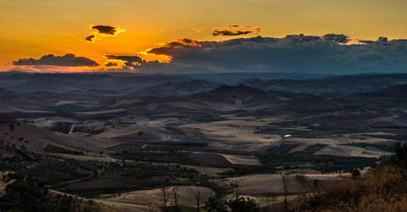 Beautiful Sunset, Mazzarino, Caltanissetta, Sicily, Italy, Europe