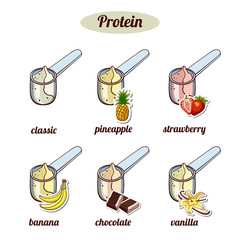 Scoops With Different Protein Powder