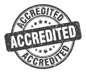 accredited stamp. accredited round grunge sign. accredited