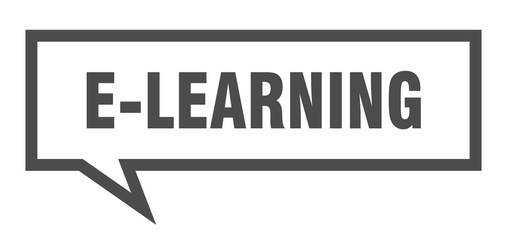 e-learning sign. e-learning square speech bubble. e-learning