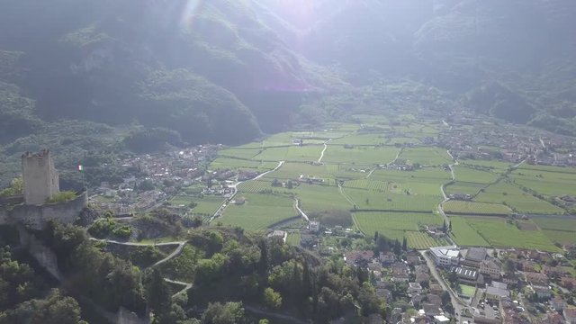 panorama of italian mountains and town