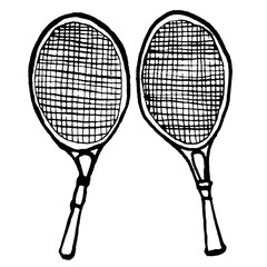 テニスラケット　手書きイラスト