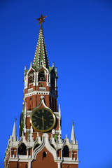 Architecture of Moscow Kremlin. Color photo.