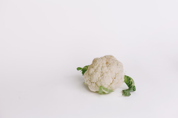 fresh cauliflower on white background