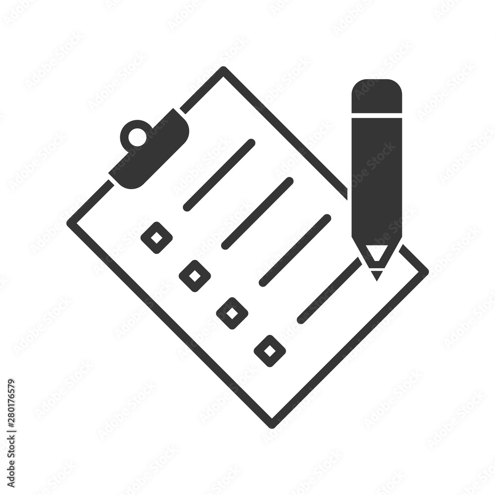 Aufkleber Tasks symbol vector sign isolated on white background. Simple logo vector illustration for graphic and web design. Signed approved document. Project completed.