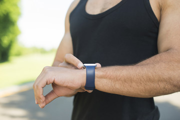 Fototapeta premium Athletic man practicing sport outdoor