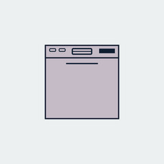 Dishwasher icon, kitchen furniture.Vector Illustration