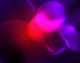 Shiny metallic neon waves vector design