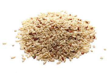 Integral rice pile isolated on white background