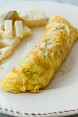 Sausage Roll Omelette / Salami in Plate Ready to Serve