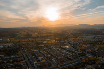 sunset drone