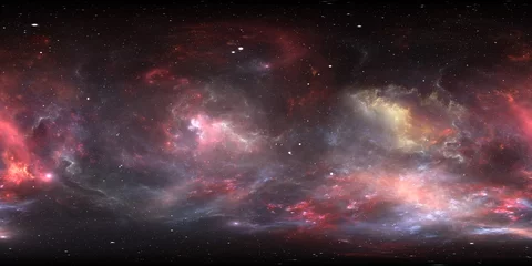 360-Grad-Raumhintergrund mit Nebel und Sternen, äquirechteckige Projektion, Umgebungskarte. Sphärisches HDRI-Panorama. © Peter Jurik