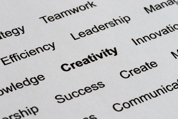 Business Management Buzzwords in Printed Paper