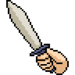 Fototapeta premium vector pixel art sword attack
