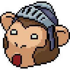 vector pixel art knight monkey