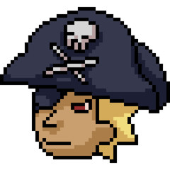 Fototapeta premium vector pixel art pirate kid