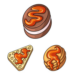Isolated object of dessert and sweet logo. Collection of dessert and food vector icon for stock.
