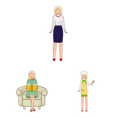 Vector design of woman and body icon. Collection of woman and style vector icon for stock.