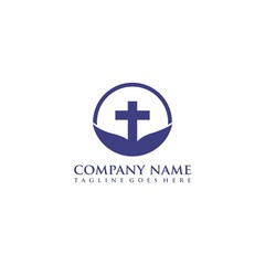 Fototapeta na wymiar Nature Church. Christian logo design inspiration