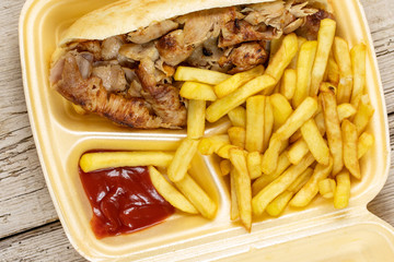 sandwich kebab et frites