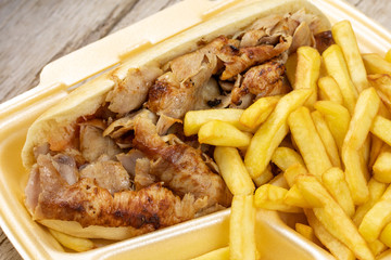 sandwich kebab et frites