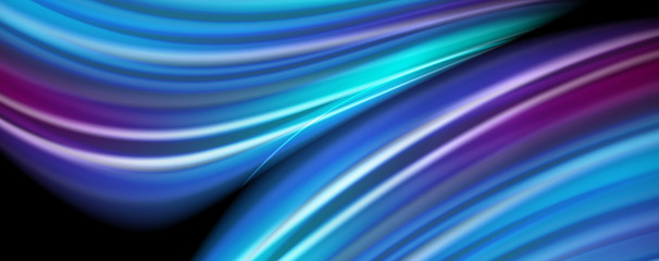 Flowing liquid colors - modern colorful flow poster. Wave liquid shapes. Art design for your design project