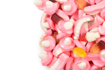 Fototapeta premium Assorted gummy candies. Top view. Jelly sweets.