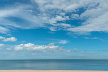 Blue sea and blue sky background