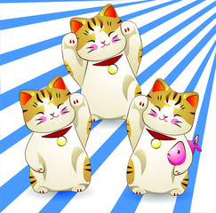 Realistic vector Maneki-neko, lucky japan cat