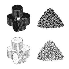 Isolated object of farm and agriculture logo. Collection of farm and technology vector icon for stock.