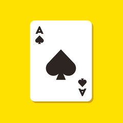 paper sticker on stylish background poker playing card