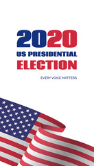 2020 US Presidential election banner. Vector vertical template for vote
