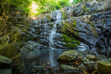 Fototapeta premium Ton Aow Yon Waterfall rich natural resources,in the forest,asia tropical areaat Island Phuket Thailand.