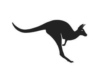 kangaroo jump icon. side view. Australian symbol. isolated vector image of wild animal