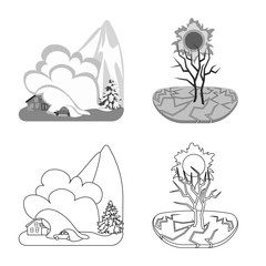 Vector design of weather and distress symbol. Set of weather and crash stock symbol for web.