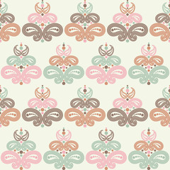 Paisley ornament. Polka dot. Ethnic boho seamless pattern. Ikat. Traditional ornament. Folk motif. Can be used for wallpaper, textile, invitation card, wrapping, web page background. 