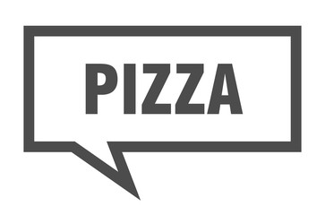 pizza sign. pizza square speech bubble. pizza